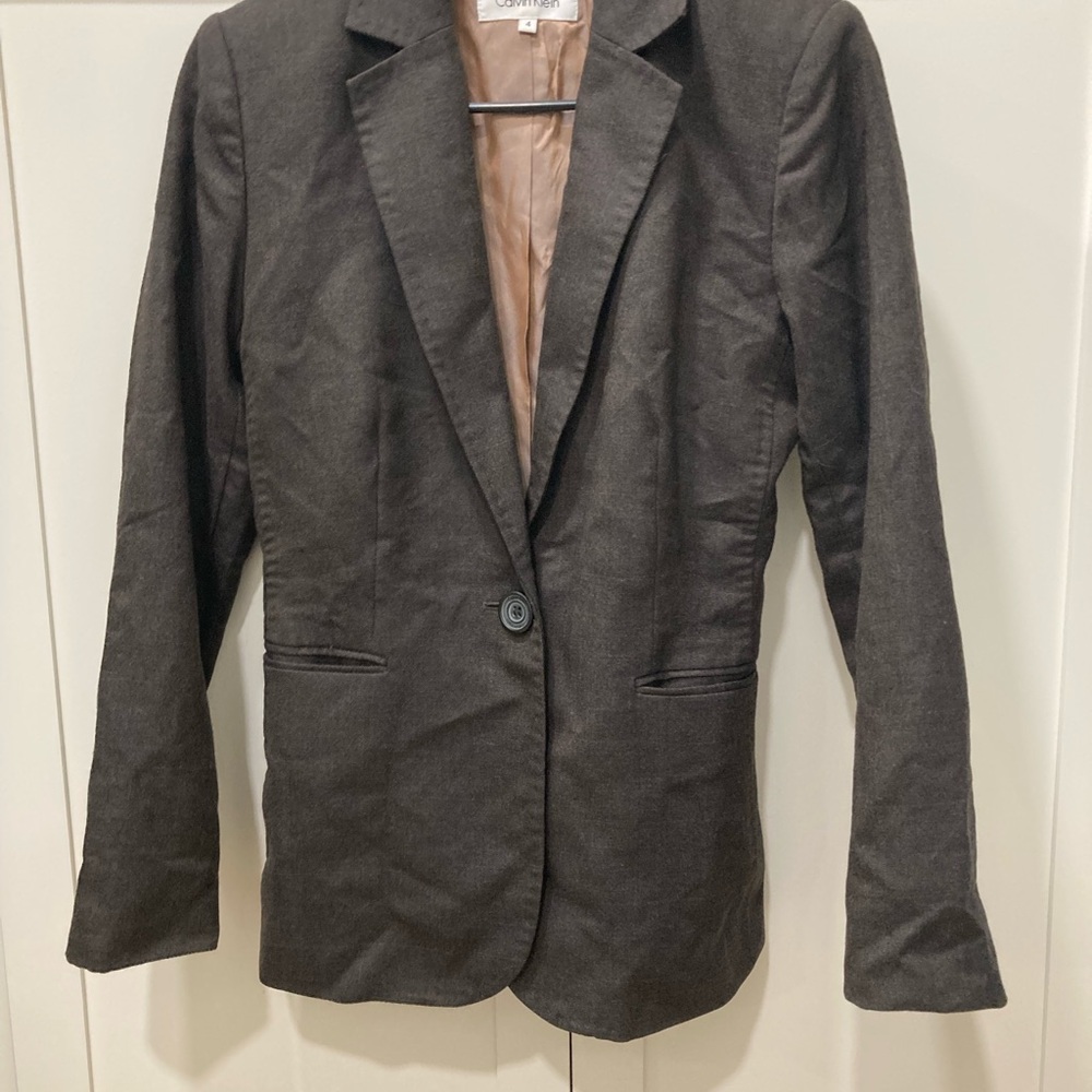 Calvin Klein Charcoal Women's Wool Blazer